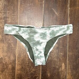 Cyn & Luca Green Tie Dye Bikini Bottoms with Booty Ruching